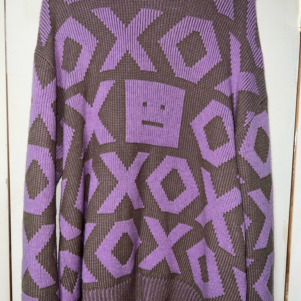 Acne Purple and Brown Crewneck Sweater medium, WORN TWICE